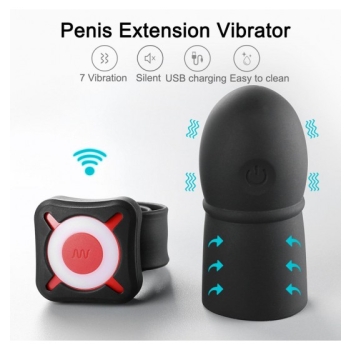 Super Striker Lengthening Penis Sleeve with Vibrations Pink