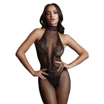 Fishnet and Lace Bodystocking Black 026 O/S